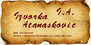 Izvorka Atanasković vizit kartica